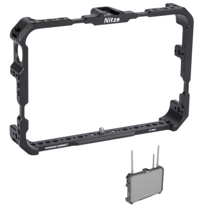 Nitze Cage Built-in Cold Shoe 1/4" locating Holes, Compatible with Atomos Shogun Shogun Ultra Shogun Connect (JT-A03A)