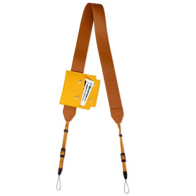 VOVMOEYA PU Leather Camera Strap,Camera Neck Strap Shoulder Strap Compatible with Mirrorless Cameras with Pocket,Brown