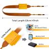 VOVMOEYA PU Leather Camera Strap,Camera Neck Strap Shoulder Strap Compatible with Mirrorless Cameras with Pocket,Brown view 2