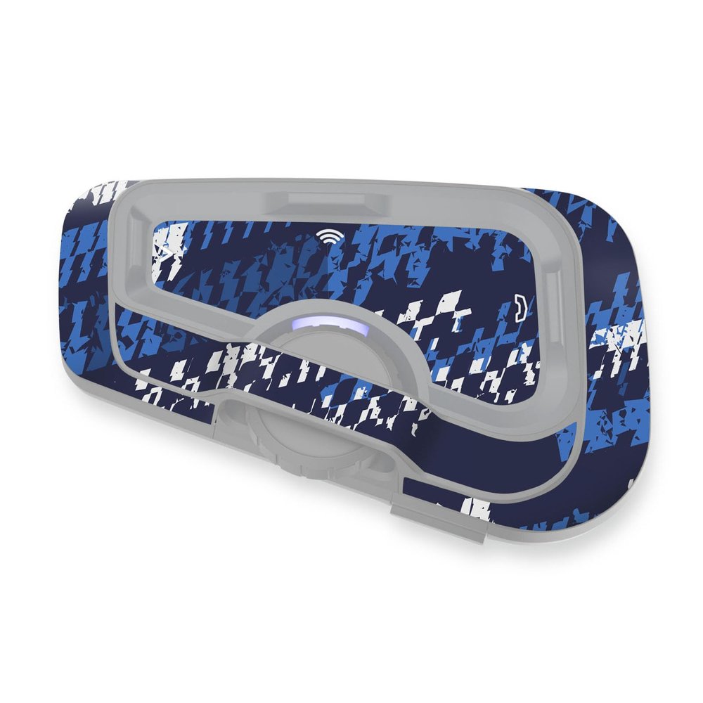MC MOTOPARTS Headsets Protective Cover Decal Sticker 2 pcs Blue Cyber Compatible with Cardo Freecom 4X 2X