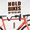 Qualward Bike Wall Mount Hanger, Bike Rack Garage for Indoor Bicycle Storage in Garage Home,Bike Hangers for Garage fits Horizontal Bike Holder for Road Bikes, Mountain Bikes, (2 Pack) view 2