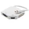 CableWholesale White Mini DisplayPort to HDMI/VGA/DVI 3-in-1 Adapter, 4K@30 & 1080P@60 Support, for PC/Mac view 1