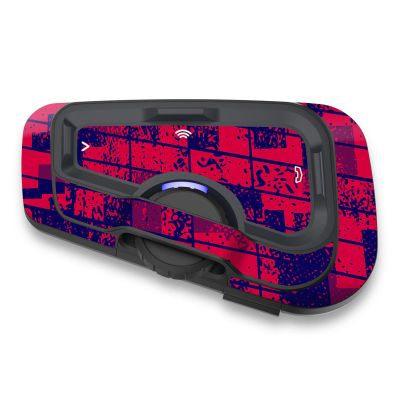 MC MOTOPARTS Headsets Protective Cover Decal Sticker 2 pcs Blue Grid Blend Compatible with Cardo Freecom 4X 2X
