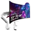 AVLT Single 13"-38" Monitor Arm Desk Mount fits One Flat/Curved/Ultrawide Screen Full Motion Height Swivel Tilt Rotation Adjustable Arm - VESA/C-Clamp/Cable Management - White view 1