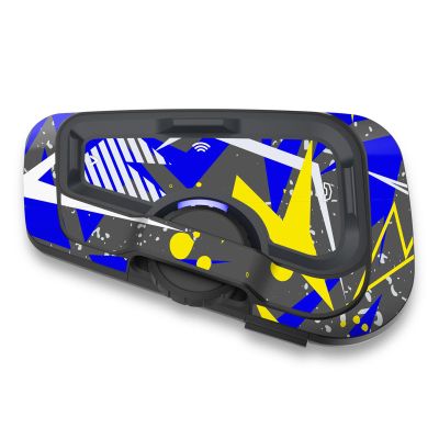 MC MOTOPARTS Headsets Protective Cover Decal Sticker 2 pcs Blue Abstract Compatible with Cardo Freecom 4X 2X