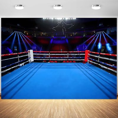 10x6.5ft Boxing Ring Backdrop Stadium Boxing Arena Photography Background for Man Boys Birthday Party Banner Sports Decoration Portraits Supplies Photo Booth Props