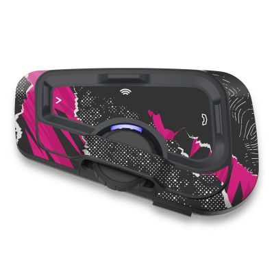 MC MOTOPARTS Headsets Protective Cover Decal Sticker 2 pcs Pink Burst Compatible with Cardo Freecom 4X 2X