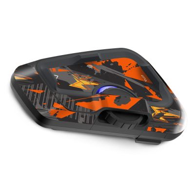 MC MOTOPARTS Headsets Protective Cover Decal Sticker 2 pcs Orange Geometric Compatible with Cardo Freecom 4X 2X