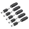 uxcell DC Power Connector Adapter, 5.5 x 2.1mm 5Pcs 12V Female to Female 5Pcs 12/24V Male to Male Power Jack Socket for LED Strip CCTV view 1