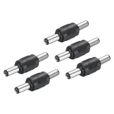 uxcell DC Power Connector Adapter, 5Pcs 5.5mmx2.1mm Male to Male Cable Jack Socket Converter for CCTV Security Camera Strip Lighting