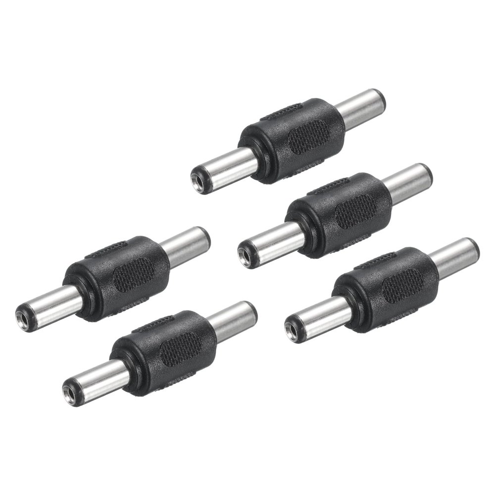 uxcell DC Power Connector Adapter, 5Pcs 5.5mmx2.1mm Male to Male Cable Jack Socket Converter for CCTV Security Camera Strip Lighting