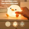 Qinmay Cute Duck Night Light for Kids Animal Silicone Nursery Rechargeable Table Lamp Bedside Lamp with Touch Sensor for Girls and Boys Bedrooms,LED Night Light Kawaii Room Desk Decors view 3