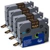 Absonic 4-Pack Tz-334 Gold on Black Label Tape Replace for Brother Tze-334 Tze334 P Touch Tz Tze 12mm 0.47" Laminated Black 1/2 Inch Tape for PTD220 PTH110 PTD210 PTD400 PTP710BT PTD200 Label Maker view 1