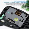 Absonic 4-Pack Tz-334 Gold on Black Label Tape Replace for Brother Tze-334 Tze334 P Touch Tz Tze 12mm 0.47" Laminated Black 1/2 Inch Tape for PTD220 PTH110 PTD210 PTD400 PTP710BT PTD200 Label Maker view 2
