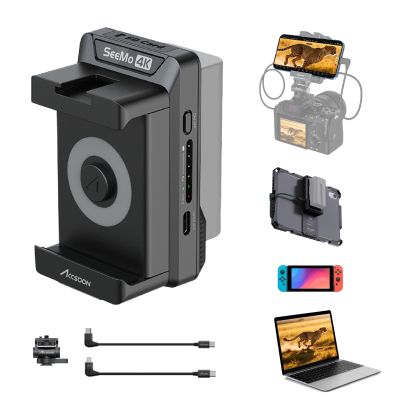 Accsoon SeeMo 4K HDMI Adapter Video Transmission System, 4K30/1080p60 iOS/HDMI Transmitter Phone Monitor SD Card Reader for Livestreaming/Real-Time Monitoring/Recording/Sharing for iOS 12 or Later