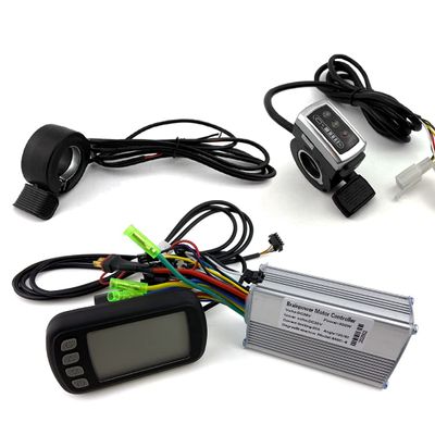 L-faster 35W 500W Bike Brushless Motor Controller with LCD Display and Thumb Throttle Regenerative Brake Throttle Trigger (36V500W)