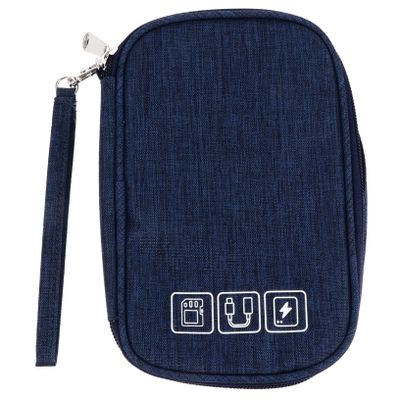 Homoyoyo Mini Multi-Functional Electronics Organizer Bag Storage Pouch for Earphones Data Cables USB Drives Durable Cationic Material Portable Travel Accessory