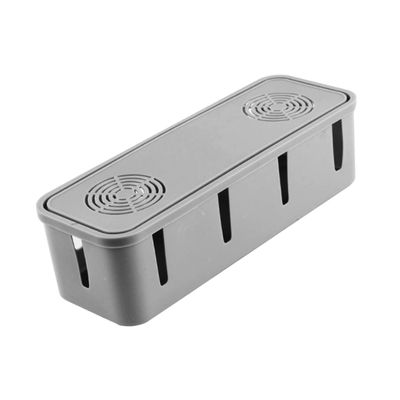 Homoyoyo Cable Organizer Holder Cable Storage Box Outlet Cover Box Cord Organizers Grey