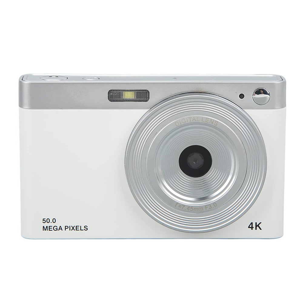 BTSEURY 4K Digital Camera, HD Mirrorless Camera Anti Shake Vlogging Camera AF Autofocus 16X Zoom 50MP Camera for Macro Shooting Photography (White)