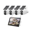 AKAVIG 4CH Outdoor 4MP Solar Power Security Camera System with LCD Monitor, Wireless WiFi Low Power Surveillance NVR Kit with Color Night Vision, 2-Way Audio, Motion Detection view 1