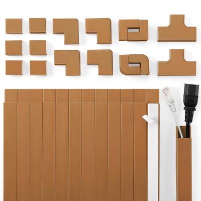 Wire Covers for Cords Kit-392.5in Wire Hiders for TV on Wall, Cord Cover Wall, Cord Hider Wall Mounted TV, TV Cable Hider Wall Kit for Wire Cover, Cord Concealer, 25 x L15.7 W 0.95H 0.55in, Brown