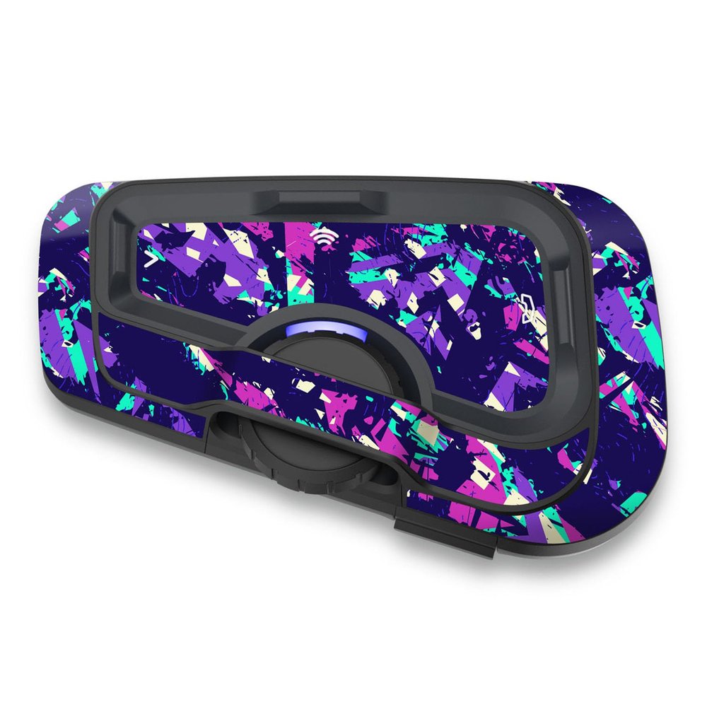 MC MOTOPARTS Headsets Protective Cover Decal Sticker 2 pcs Purple Abstract Compatible with Cardo Freecom 4X 2X