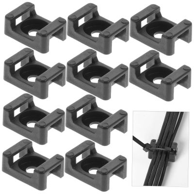 NPQPNAFC 500pcs Wire Holder Cable Holders for Cords Base Cable Ties Holder Cable Tie Mount Zip Tie Cable Mounts Cord Keepers for Cables Wire Cable Mount Base Screw Saddle Abs Steel Wire Ties (Color :
