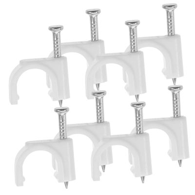 DOITOOL 500pcs Wire Cable Staples Round Clips for Wall Installation Secure Electrical Ethernet Cables Easy Install Fasteners for Tv and Home Use