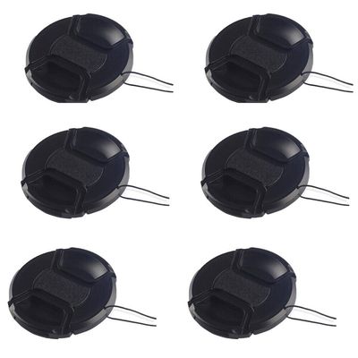 BudgetBundles US 3-6 Pcs 58mm Front Lens Cap Cover with Cap Keeper for Canon, Nikon, Others (6 Pack,46mm)