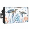 DecorLovee Outdoor TV Cover 52 to 55 Inches Weatherproof & Waterproof, Blue Sea Turtle Outdoor TV Enclosure with Remote Control Pocket, Ocean Coral Nautical Costal TV Screen Protectors for Outside TV view 1