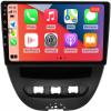 PLOKM 9'' Android 12.0 Car Stereo Sat Nav Radio GPS Navigation with Carplay and Android Auto for Peugeot 107 2009-2015, with 4G 5G WiFi SWC RDS Multimedia Player M300S view 1