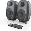 BESTISAN Bookshelf Speakers, 60 Watt Powered Studio Monitor Speaker with Bluetooth 5.0 and Wired Optical Line in Input Port, Deep Bass, 3 Audio Mode Design (Gray) view 1