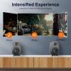 BESTISAN Bookshelf Speakers, 60 Watt Powered Studio Monitor Speaker with Bluetooth 5.0 and Wired Optical Line in Input Port, Deep Bass, 3 Audio Mode Design (Gray) view 4