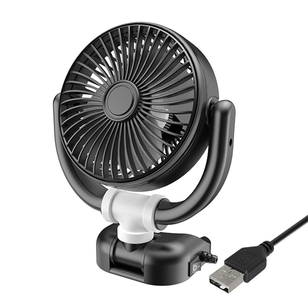 Worparsen Car Heater Fan Low Noise USB 360 Degree Rotatable Powerful Plug and Play High Speed Ultra Quiet for Cooling Air Circulation in Cars Auto Black White