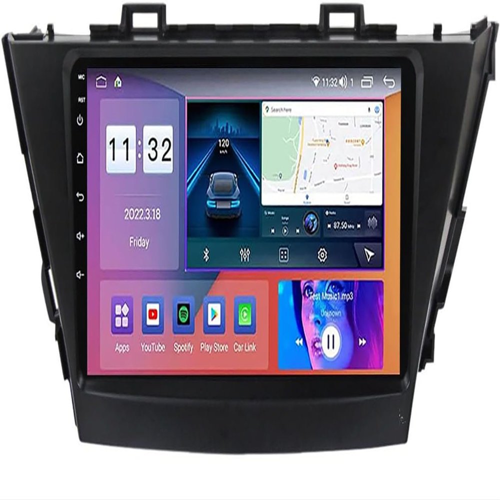 PLOKM 9'' Touchscreen DVD Player, GPS Sat Navigation with Android 12.0 Car Stereo Radio for P-Rius Plus V Alpha 2012-2017 with 4G 5G WiFi SWC DSP Carplay M700S