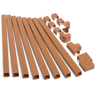126in Cord Hider Kit, TV Wire Covers for Wall, Paintable Cable Management Kit, Cable Cover for Mounted TV, Hide Wires Along Wall, Brown Cord Cover, 8xL15.7in W0.95in H0.55in