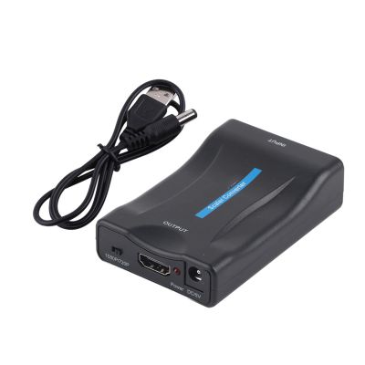 NDNCZDHC SCART to HDMI, Scart Converter 720P 1080P Output Scart to HDMI Audio Video Converter with USB Cable Support PAL, NTSC3.58, NTSC4.43, SECAM, PAL/M, PAL/N