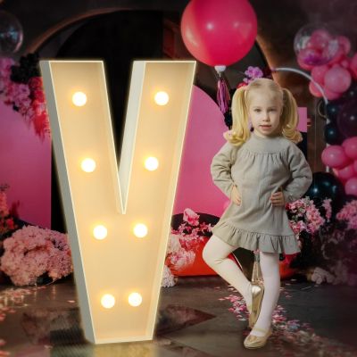 Marquee Letters 3 Feet Tall 3FT Large Light Up Letters V for Backdrop Big Marry Me Sign Birthday Party Decorations Engagement Party Pre-Cut Foam Board