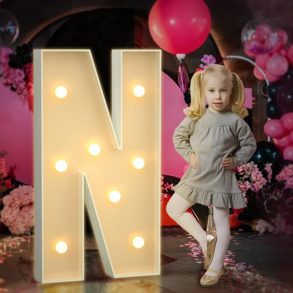 Marquee Letters 3 Feet Tall 3FT Large Light Up Letters N for Backdrop Big Marry Me Sign Birthday Party Decorations Engagement Party Pre-Cut Foam Board