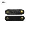 MECCANIXITY 8Pcs Leather Cable Straps Cord Organizer 80x20mm Cable Ties Soft Cable Management for USB Cable, Headphone Wire, Black view 3
