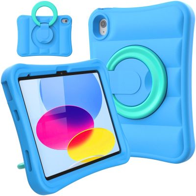 MRWHO Kids Case for iPad 10th Generation 10.9 inch 2022 Lightweight Flexible Shockproof Stand Handle Girls Boys Case for Apple iPad 10 Gen Blue