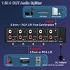 FlyroadUp 3.5mm Aux + RCA L/R Audio Splitter 1 in 4 Out Stereo Analog Audio Distributor Box view 2