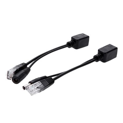 Homoyoyo 2pcs Poe Cable Splitter Adapter for IP Cameras Routers WLAN Full Copper Connection Dc Plug for Security Monitoring and Network Devices Black