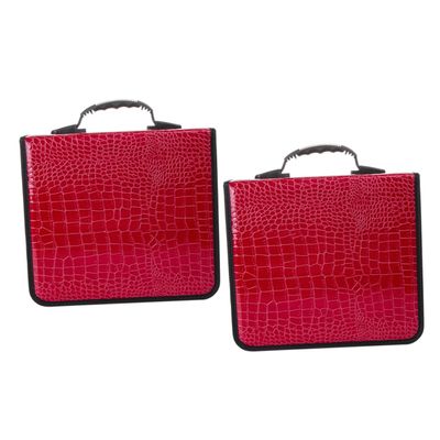 Ciieeo 2pcs Compact Disc Cases Zipper Cd Storage Bin Car Cd Organizer Bag Tote Handle Holder Pu Material