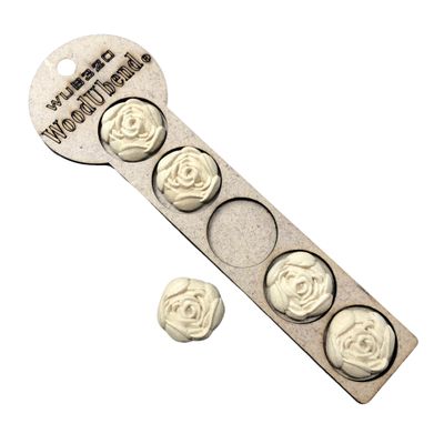 WoodUbend WUB0320 Small Roses Heat Bendable & Flexible Wood Appliques 2.7x2.7cm - DIY Craft, Furniture & Home Decor - Easy to Apply & Paint - Versatile, Reusable & Durable Decorative Decals (5 Pack)