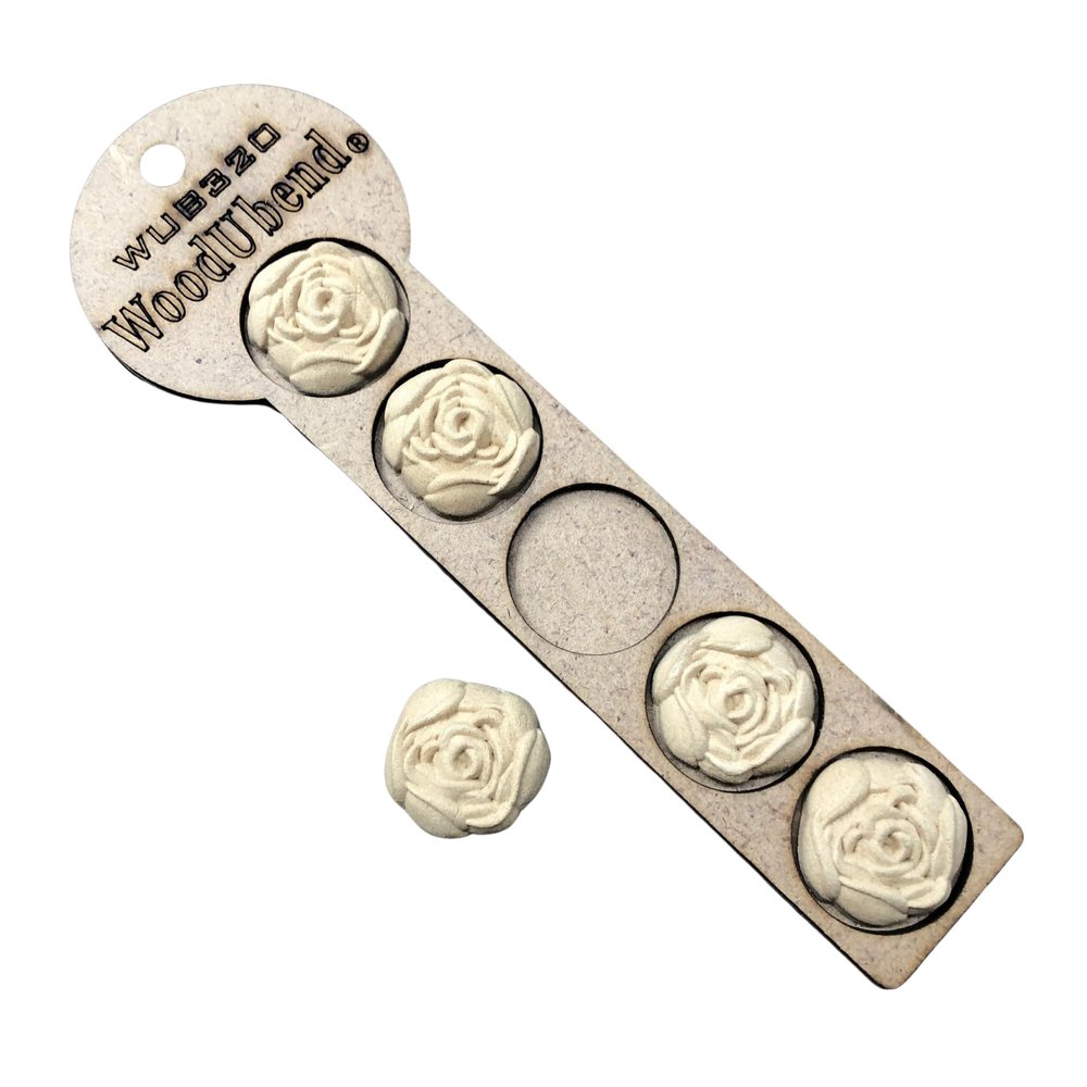 WoodUbend WUB0320 Small Roses Heat Bendable & Flexible Wood Appliques 2.7x2.7cm - DIY Craft, Furniture & Home Decor - Easy to Apply & Paint - Versatile, Reusable & Durable Decorative Decals (5 Pack)