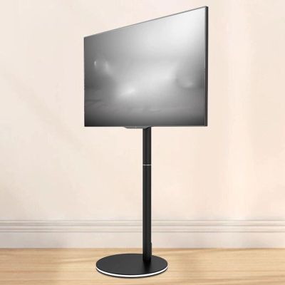 Corner tv wall Mount,tv Mount, TV Floor Stand with Light - LCD TV Frame Floor Stand, Swivel TV Stand Mount with LED Lights, TV Bracket with Cable Management (Color : White, Size : 45-65in tv) (Color