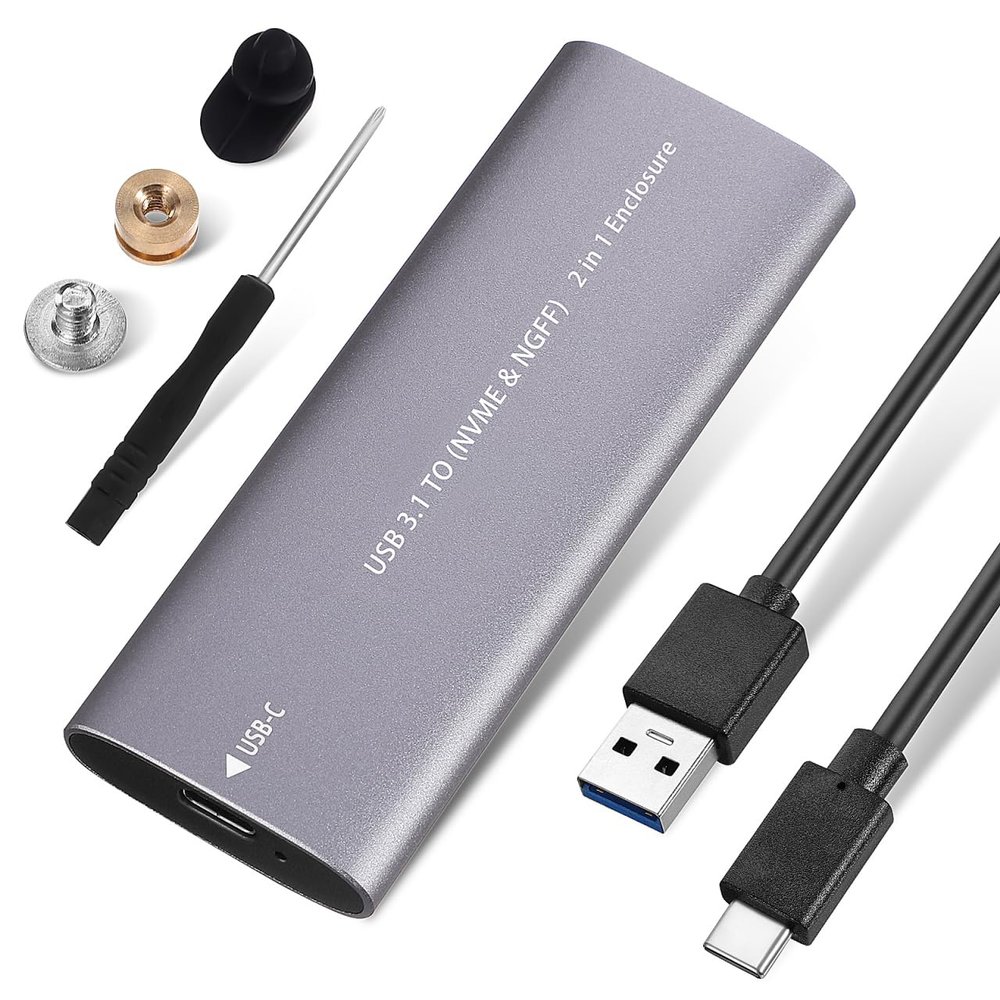 Homoyoyo Portable External Hard Disk Enclosure Dual Protocol Type-c Compact Design for Fast Data Transfer Compatible with Laptops and
