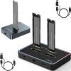 AMZPILOT M.2 Duplicator Cloner Dual-Bay Offline USB C to NVME SATA Docking Station, M.2 NVMe & SATA SSD Docking Station, Size 22110 2280 2260 2242 2230 Enclosure - Pilot NN/SS RGB + Pilot SD03 Alloy view 1