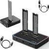 AMZPILOT M.2 Duplicator Cloner Dual-Bay Offline USB C to NVME SATA Docking Station, M.2 NVMe & SATA SSD Docking Station, Size 22110 2280 2260 2242 2230 Enclosure RGB - Pilot NN/SS RGB + Pilot SD03 view 1